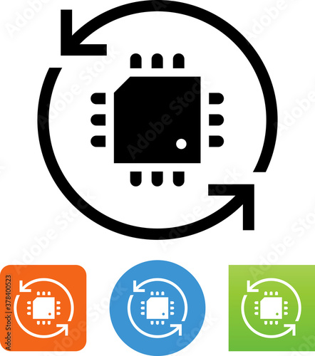 Firmware Update CPU Chip Arrows Vector Icon photo