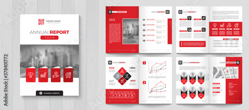 Corporate Annual Report with a cover. Brochure, Folder, Presentation, Leaflet. A4 format.