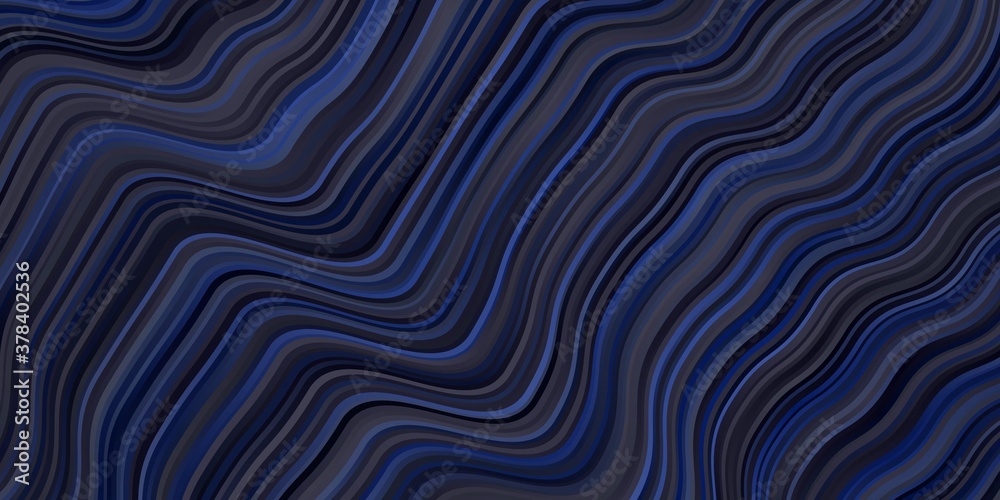 Dark BLUE vector layout with curves. Colorful illustration in abstract style with bent lines. Template for cellphones.