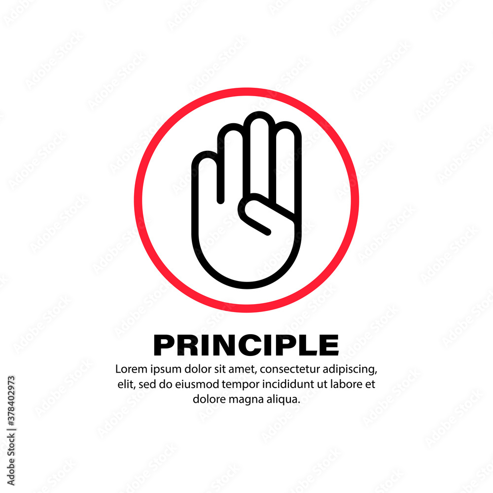Principle icon. Bussiness concept. Hand gesture. Vector on isolated white background. EPS 10 Principle icon. Bussiness concept. Hand gesture. Vector on isolated white background. EPS 10