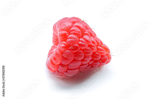 heart of raspberry isolated on white background