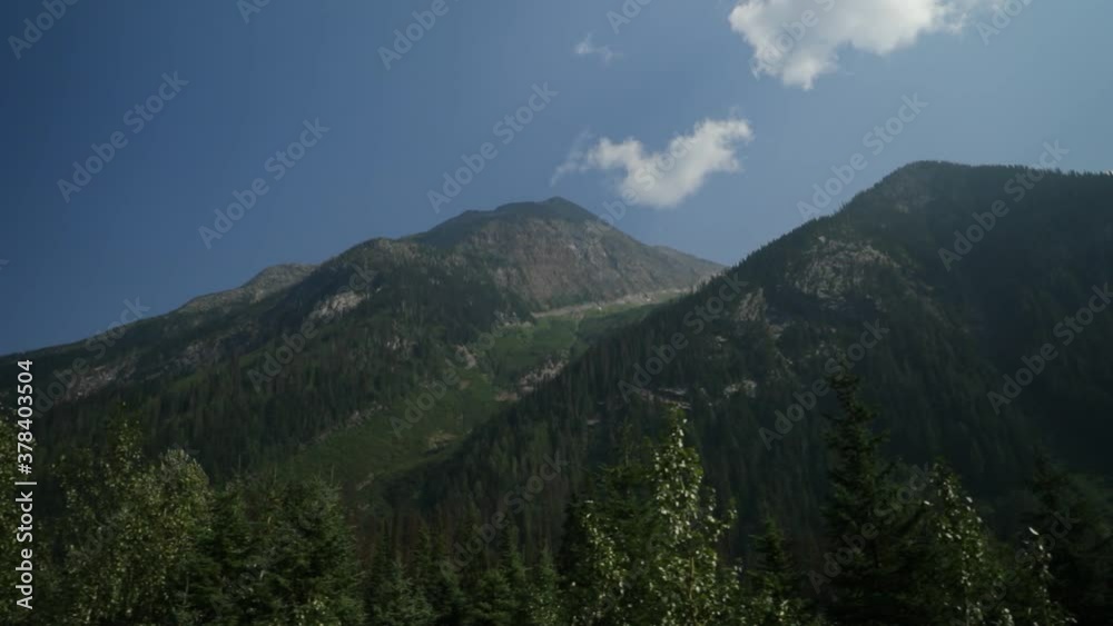 Mountain view while driving down the highway in Banff National park. Mountain view while driving down the highway in Banff National park.