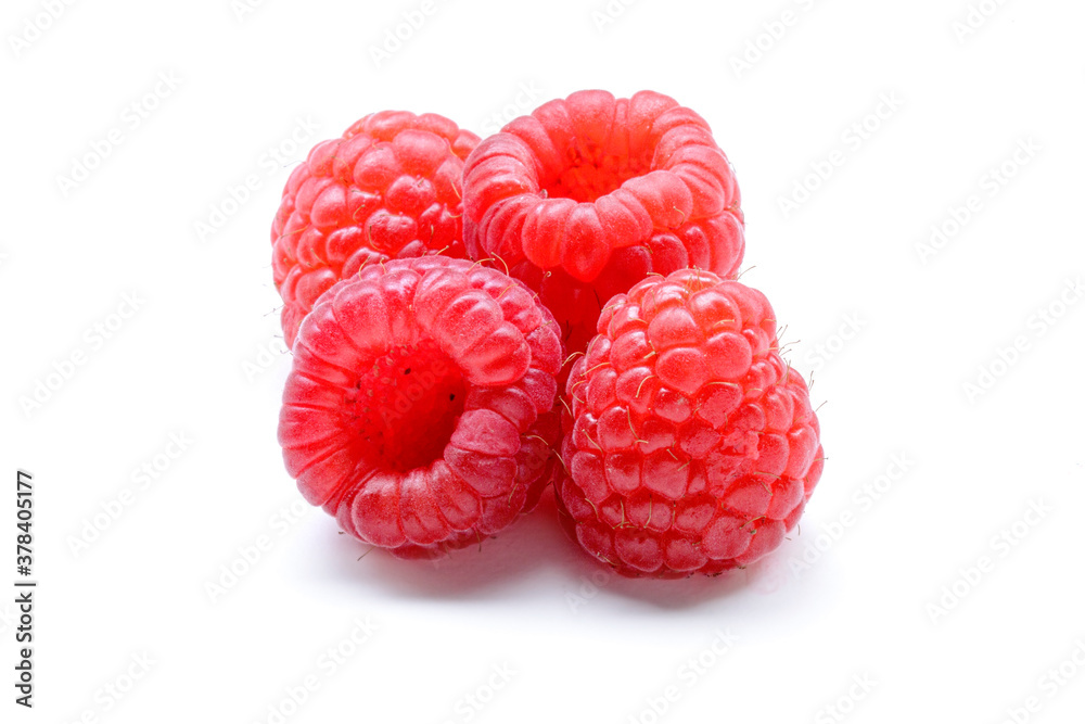 Red Raspberries isolated on white background Red Raspberries isolated on white background