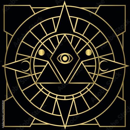 esoteric background with compass