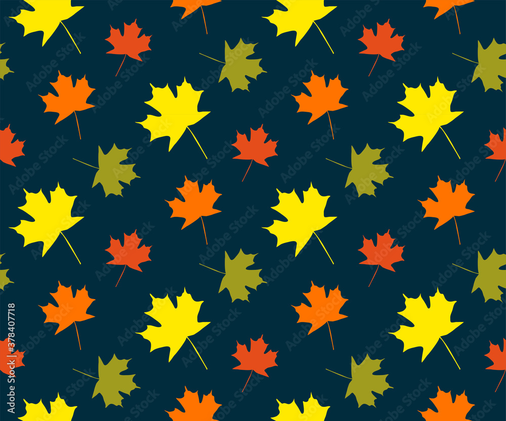 Vector autumn leaves seamless pattern. Creative background with leafs Vector autumn leaves seamless pattern. Creative background with leafs