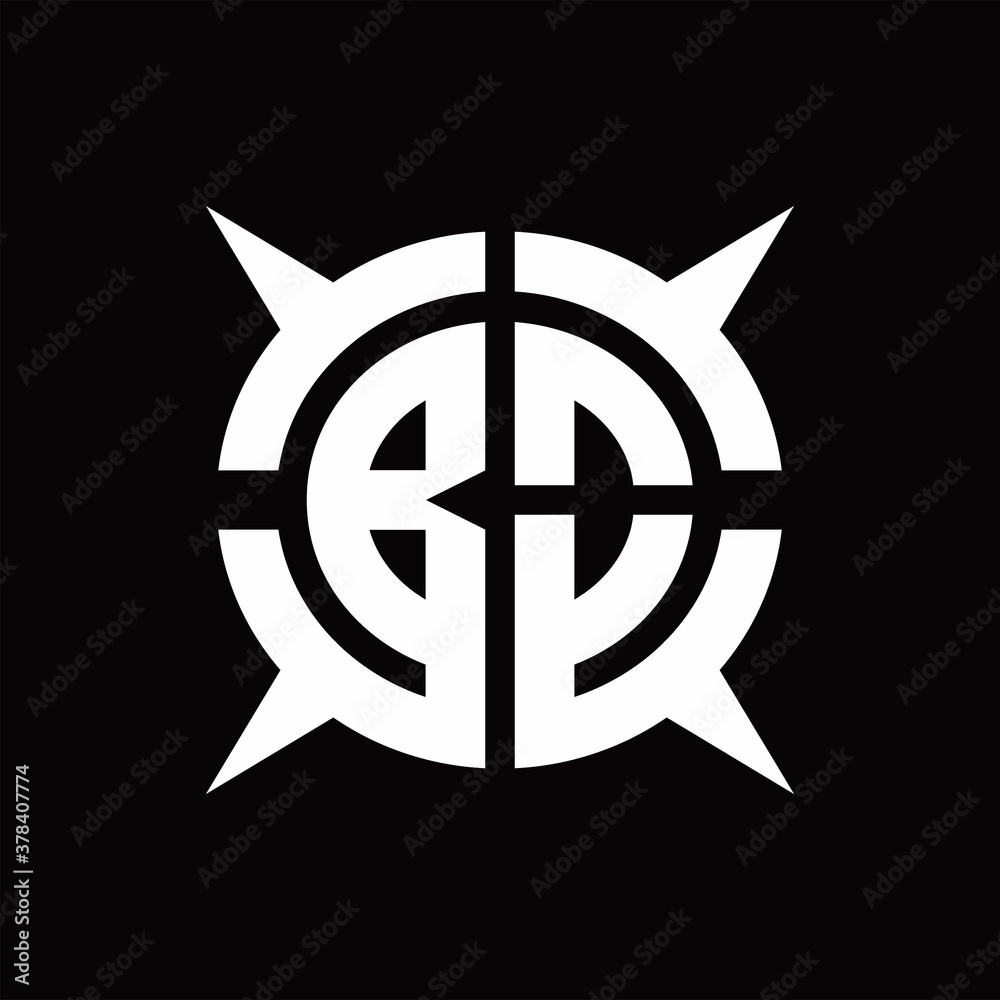 BO Logo monogram with four pieces circle slice design template BO Logo monogram with four pieces circle slice design template
