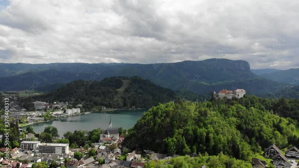 Lake Bled and Mountains. Shot 2 Lake Bled and Mountains. Shot 2