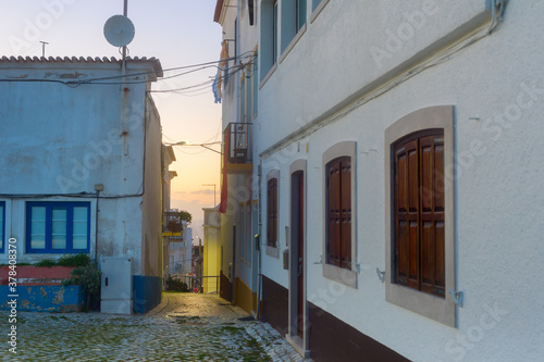 street building dusk Nazare...