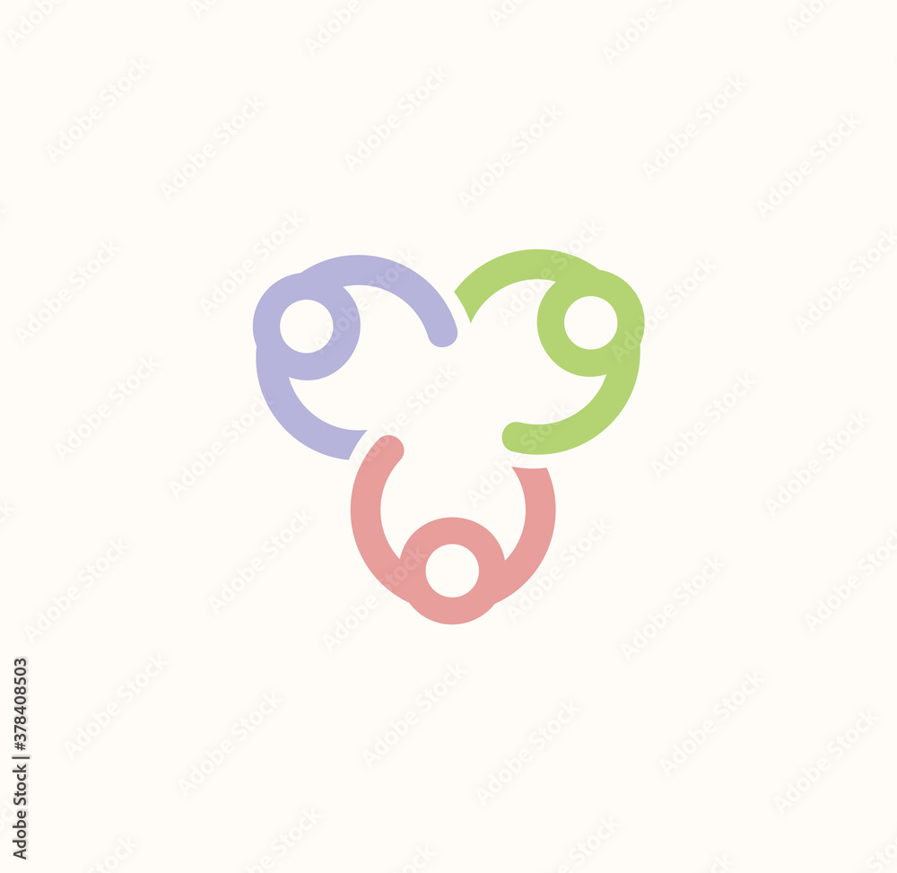 Group of people holding hands vector logo, cooperation, collaboration and cooperation abstract symbol. Logotype of people united together, logo for business and startup Group of people holding hands vector logo, cooperation, collaboration and cooperation abstract symbol. Logotype of people united together, logo for business and startup