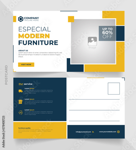  furniture postcard modern design template