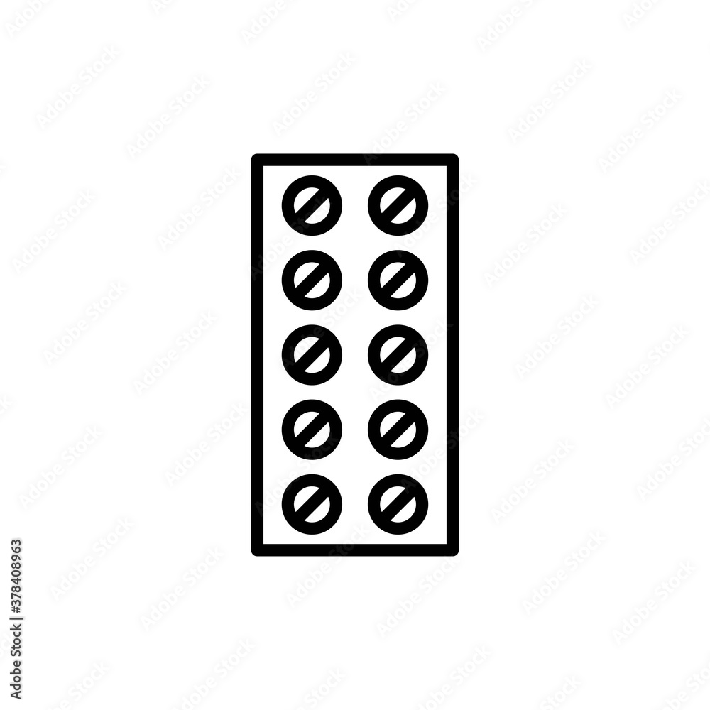 pills outline Icon. corona virus vector illustration on white background