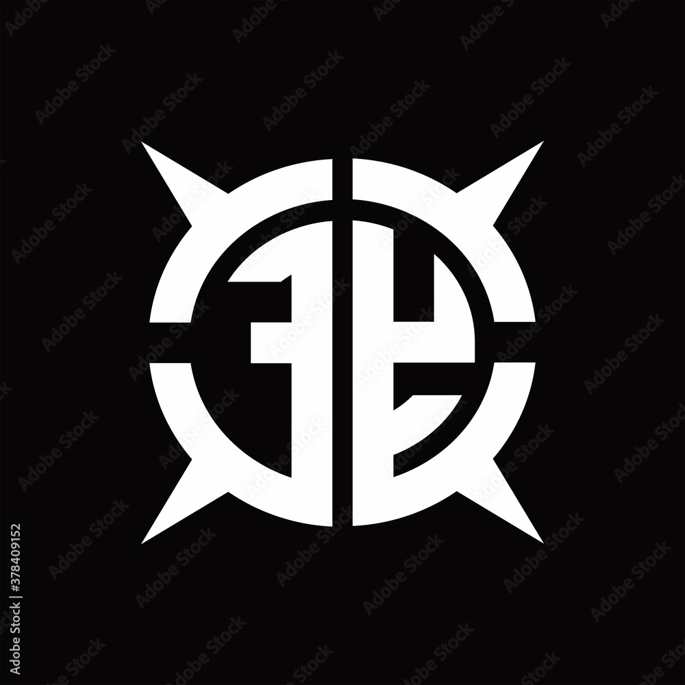FY Logo monogram with four pieces circle slice design template FY Logo monogram with four pieces circle slice design template