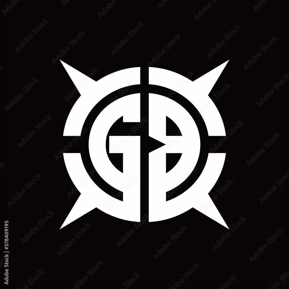GB Logo monogram with four pieces circle slice design template GB Logo monogram with four pieces circle slice design template