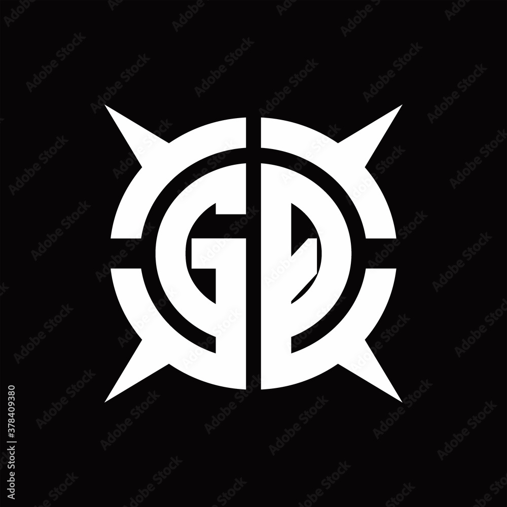 GQ Logo monogram with four pieces circle slice design template GQ Logo monogram with four pieces circle slice design template