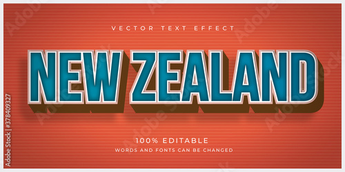 New Zealand Country Text Effect