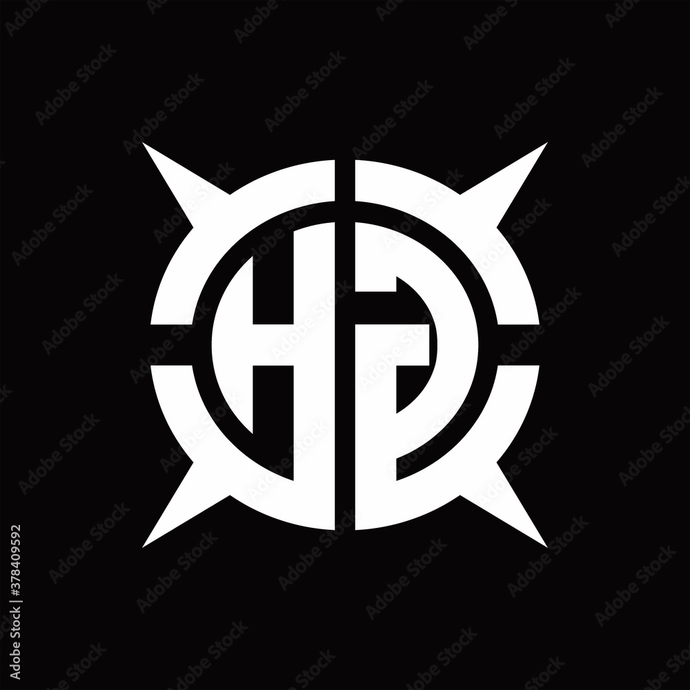 HG Logo monogram with four pieces circle slice design template HG Logo monogram with four pieces circle slice design template
