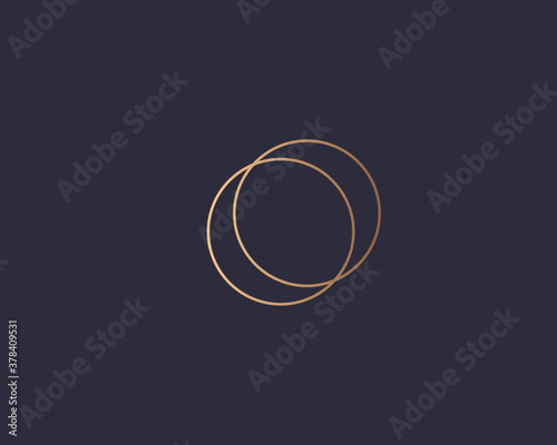Abstract linear letter O logo icon design modern minimal style illustration. Premium vector line emblem sign symbol mark logotype