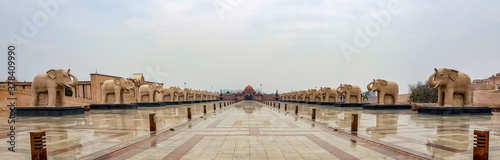 December 6, 2019, Lucknow,India : The elephant stone statues of Ambedkar memorial park at lucknow. This is a popular tourist attraction
