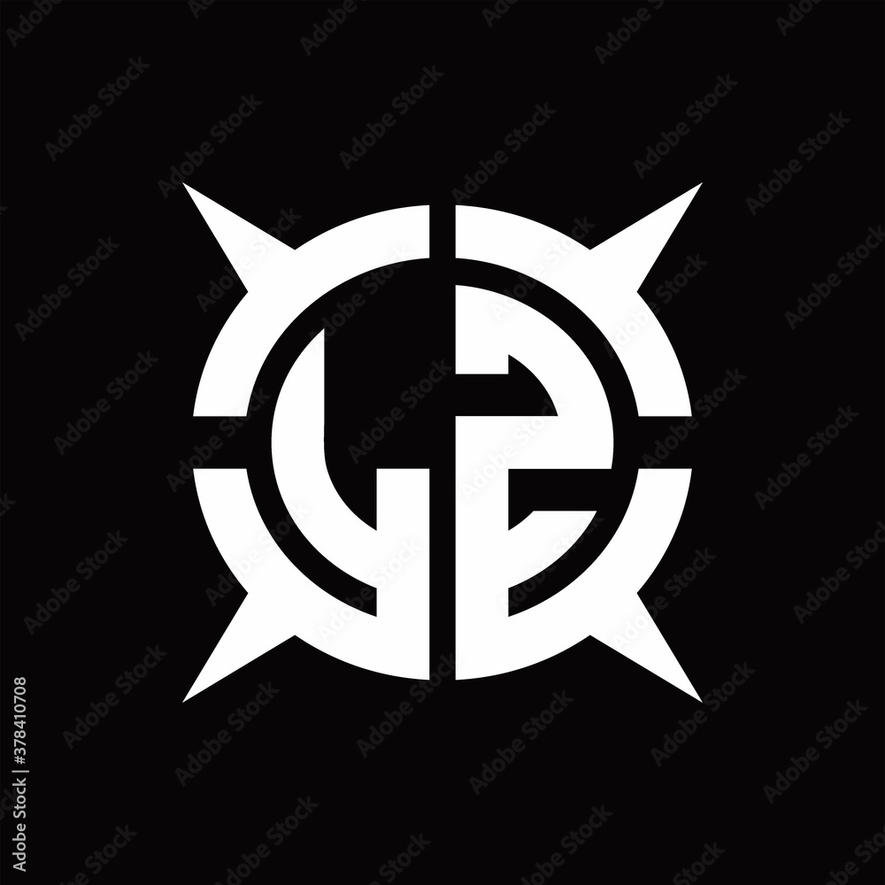LZ Logo monogram with four pieces circle slice design template LZ Logo monogram with four pieces circle slice design template