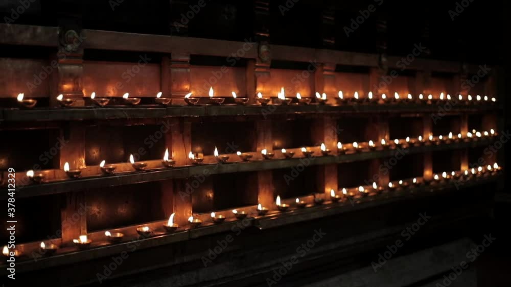 diya panti candels in inda for god in temple