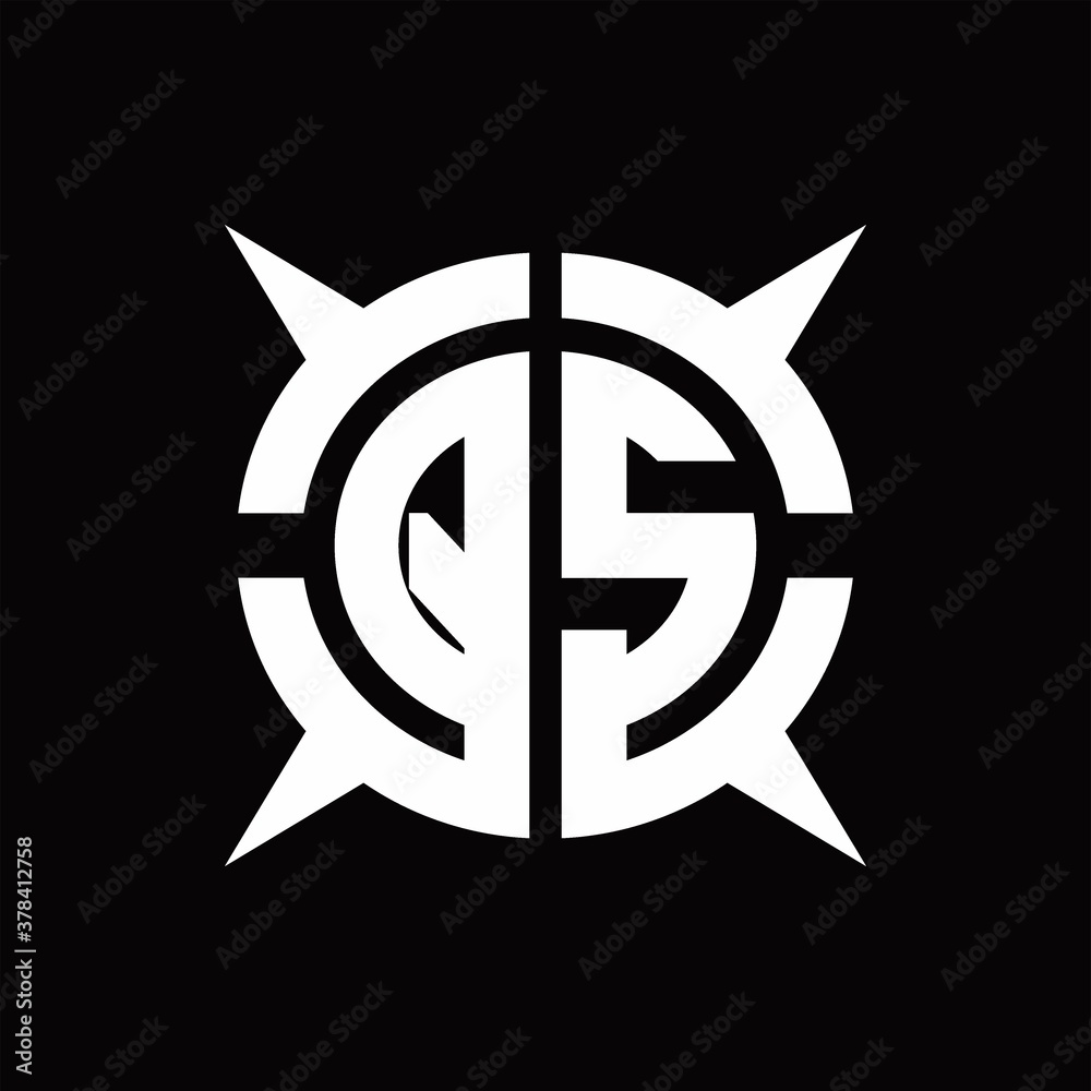 QS Logo monogram with four pieces circle slice design template QS Logo monogram with four pieces circle slice design template