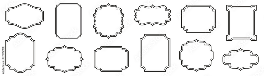 Vintage frames set isolated on white background. Decorative frame. Vector