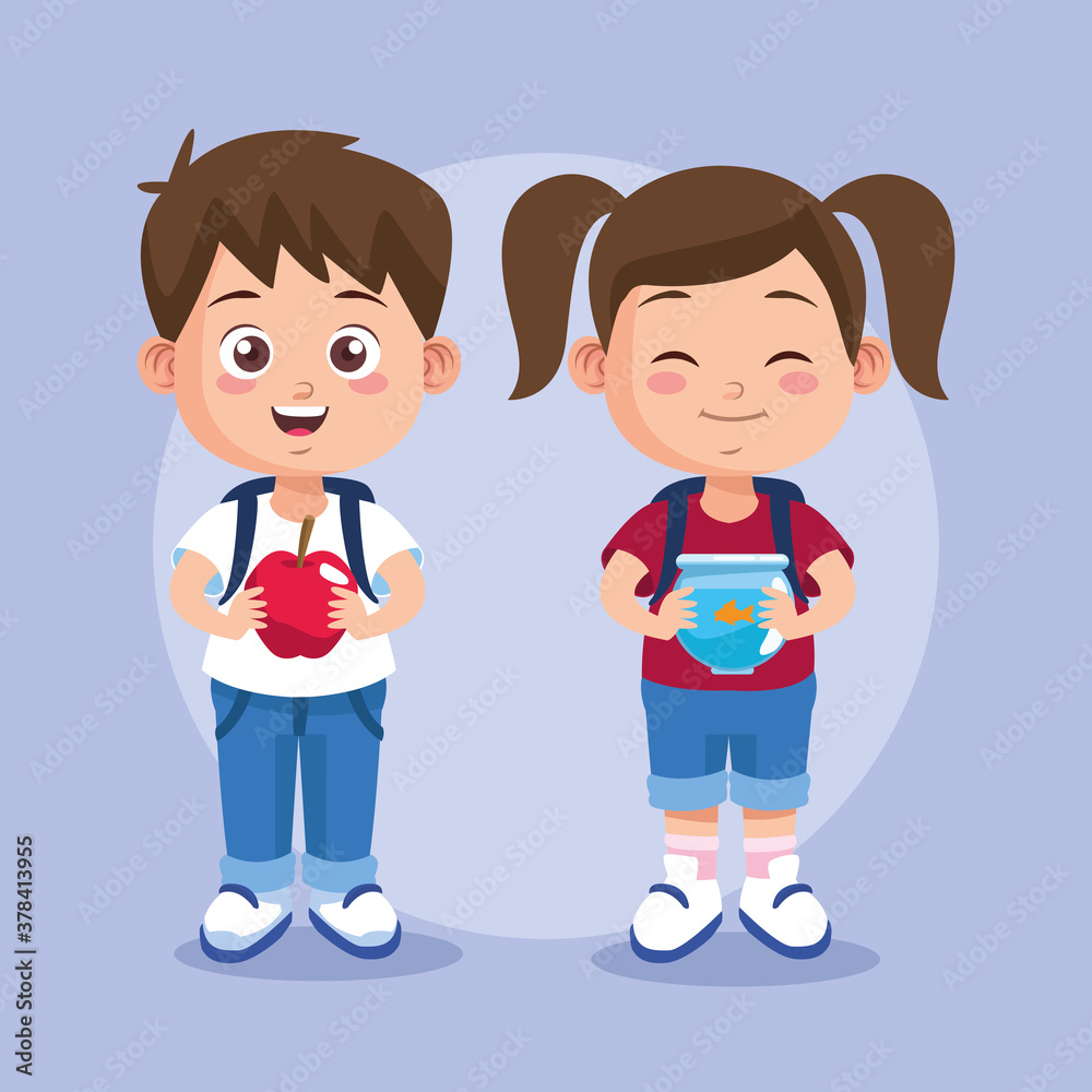 happy teachers day scene with students couple happy teachers day scene with students couple