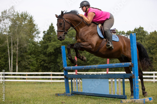 woman and horse jumping a fence. © Daniel Teetor