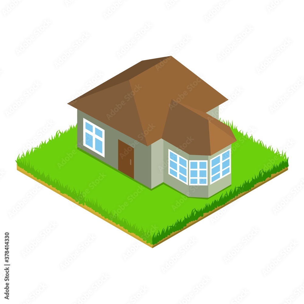 Country house icon. Isometric illustration of country house vector icon for web