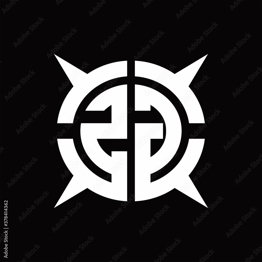 ZG Logo monogram with four pieces circle slice design template ZG Logo monogram with four pieces circle slice design template