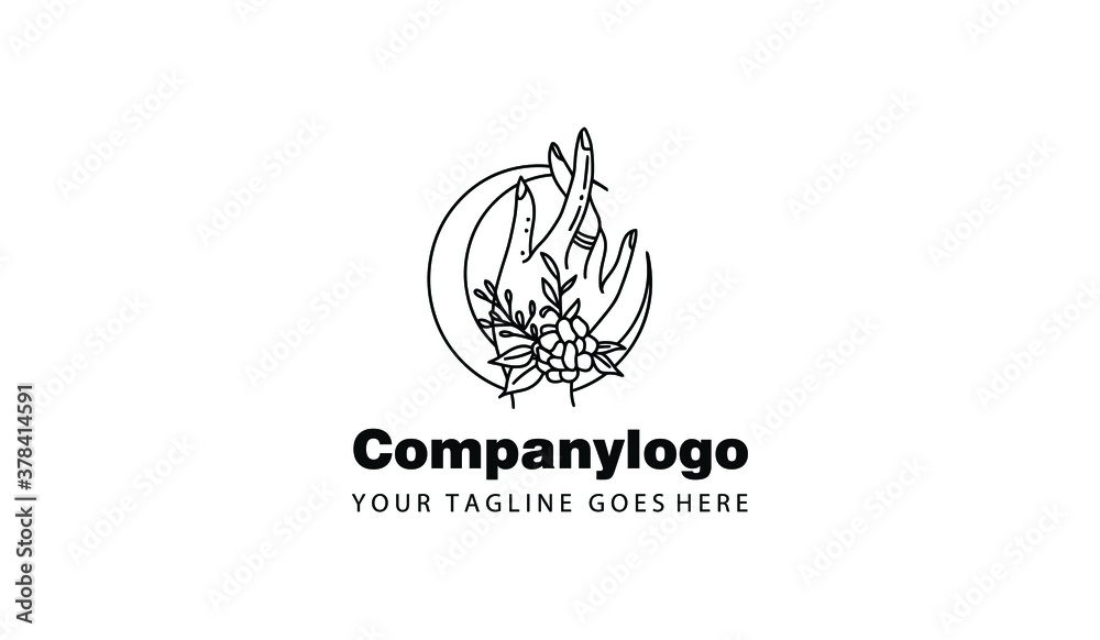 Hand for simple logo design