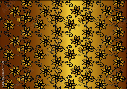 luxury gold and black background design pattern vector seamless. design for wall , bridal fashion 