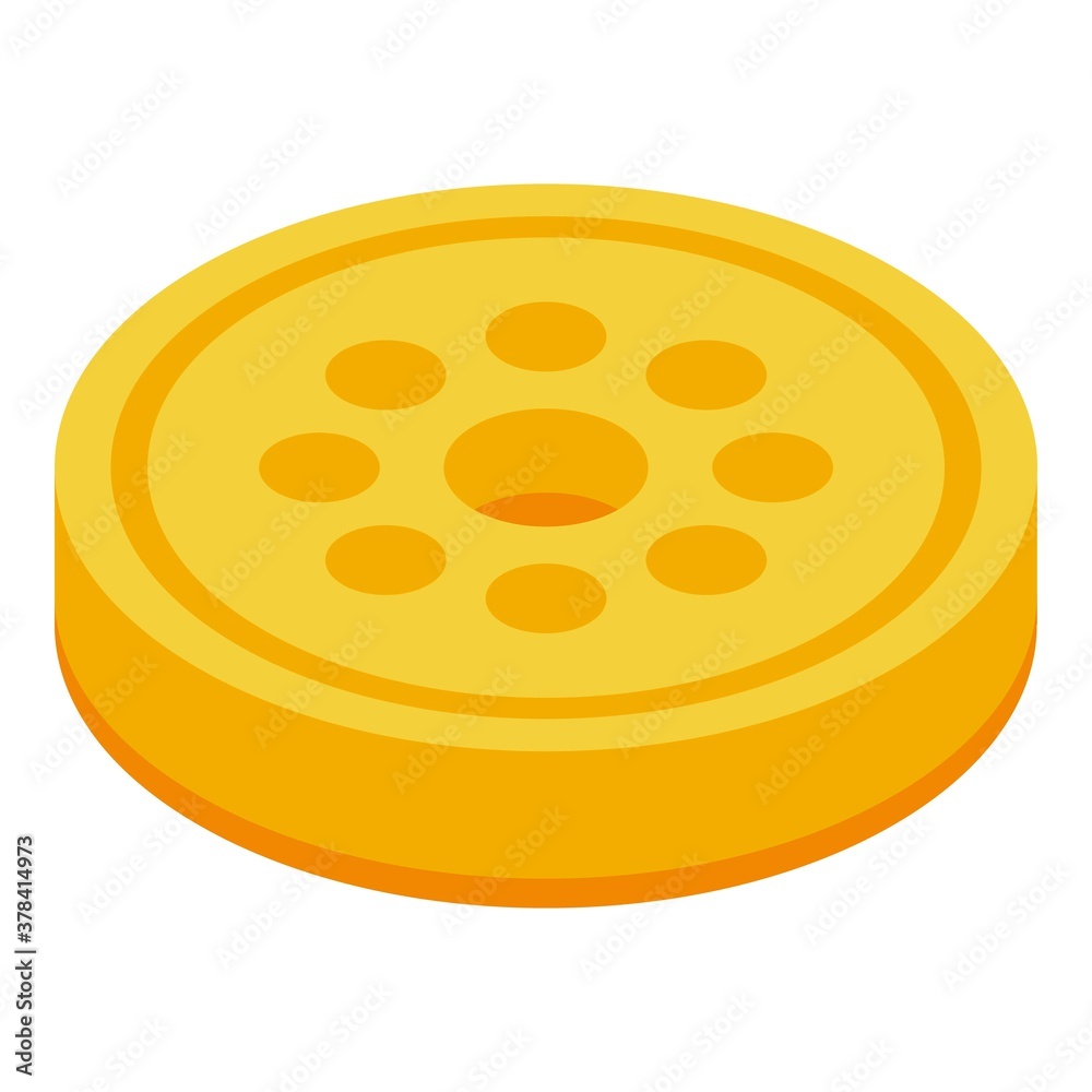 Gold reward token icon. Isometric of gold reward token vector icon for web design isolated on white background Gold reward token icon. Isometric of gold reward token vector icon for web design isolated on white background