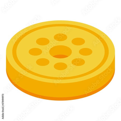 Gold reward token icon. Isometric of gold reward token vector icon for web design isolated on white background
