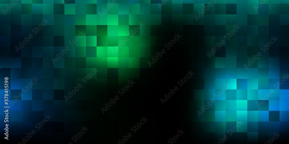 Dark blue, green vector background with random forms.