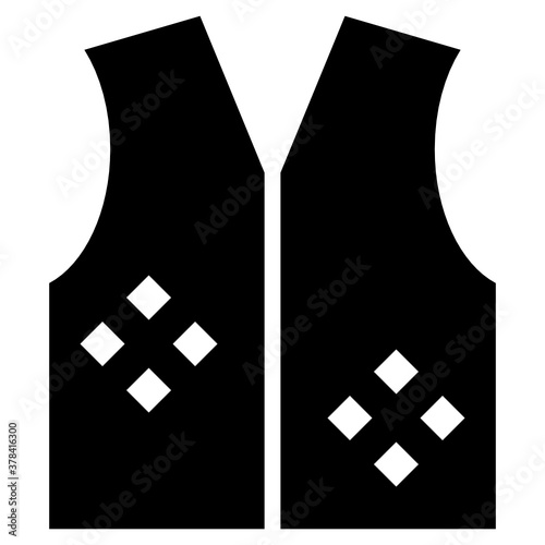 

A sleeveless upper garment, waistcoat in solid icon
