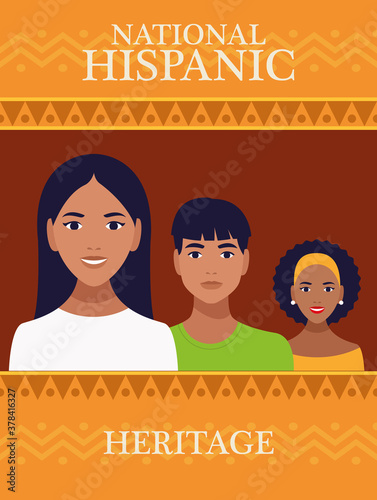 national hispanic heritage celebration lettering with people