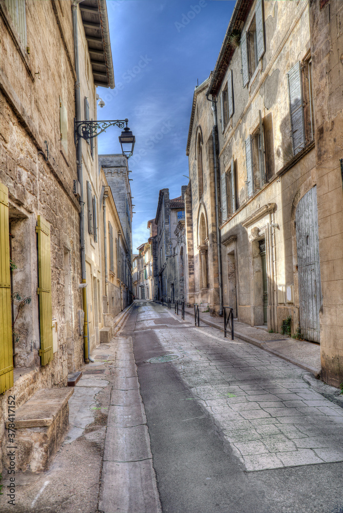 Historical street in Arles, France