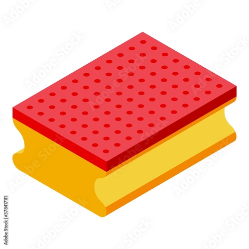 Washcloth sponge icon. Isometric of washcloth sponge vector icon for web design isolated on white background