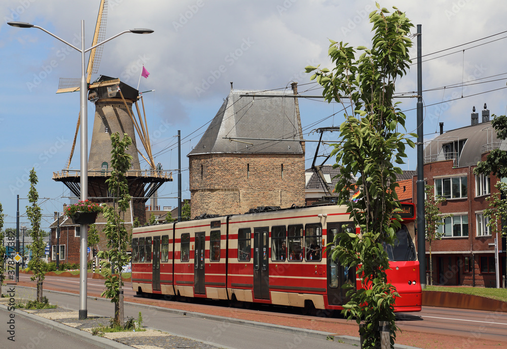 Tram in Delft, Holland