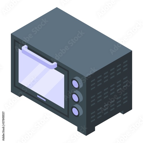 Convection oven burner icon. Isometric of convection oven burner vector icon for web design isolated on white background