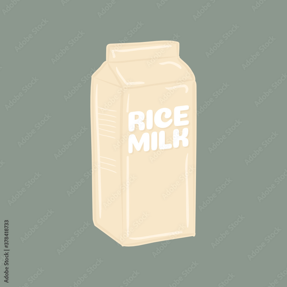 Rice Milk, Rice, Milk Icon, Milk Carton, Dairy Beverage Symbol Vector ...