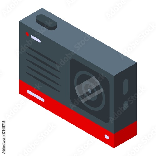 Action camera icon. Isometric of action camera vector icon for web design isolated on white background
