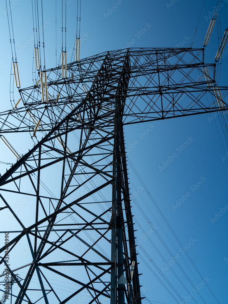high tension metal towers in the mountain area high tension metal towers in the mountain area