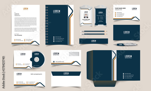 Clean business stationery template for your brand. corporate identity template with digital elements. Vector company style for brand book and guideline.