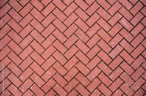 Wallpaper Mural Clinker paving stones, red paving slabs as a background