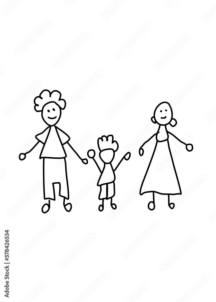 drawing line, three person, being happy drawing line, three person, being happy