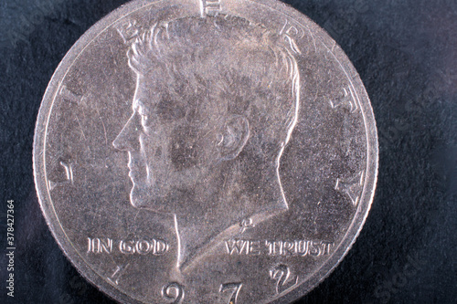 fifty cent coin close up