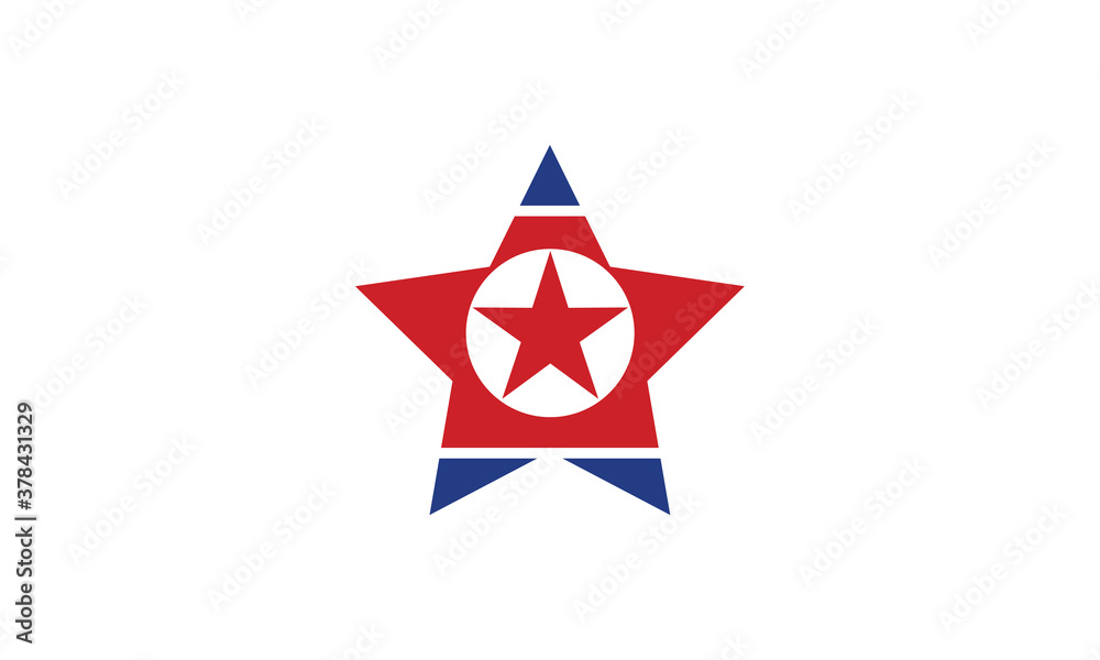 North Korea star flag vector illustration North Korea star flag vector illustration