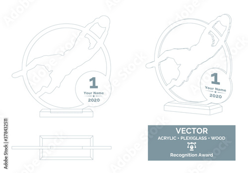 Goalkeeper trophy vector template, Football player trophy template, Soccer Recognition Trophy
